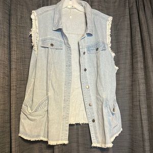 Sleeveless denim vest plus size 3x